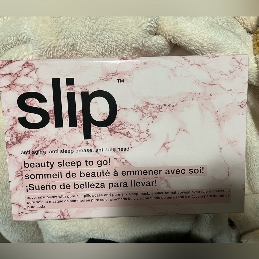 Slip Pink Marble Silk Beauty Sleep Travel Set